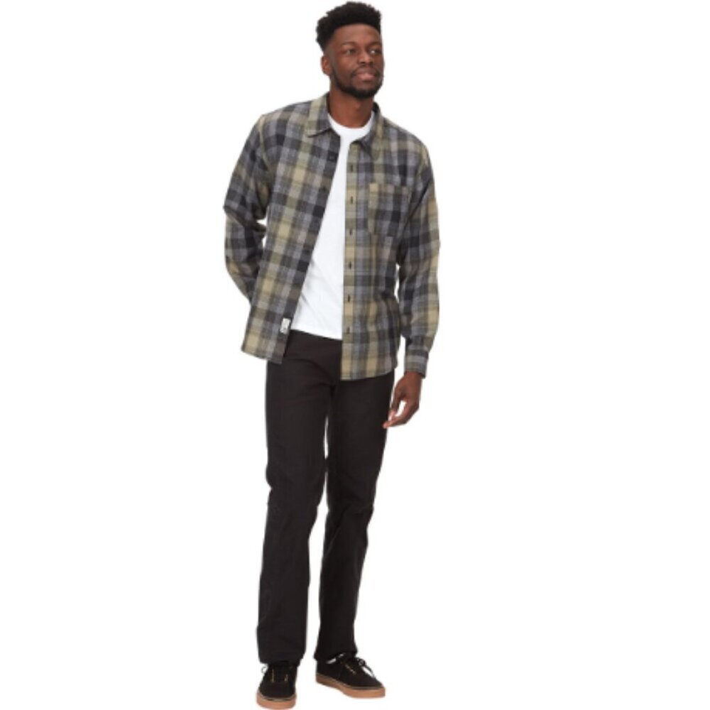 Marmot Mountain Works Fairfax Midweight Flannel Green Black & Blue Men's XXL